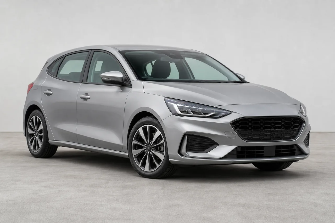 The same silver hatchback as a clean professional listing photo